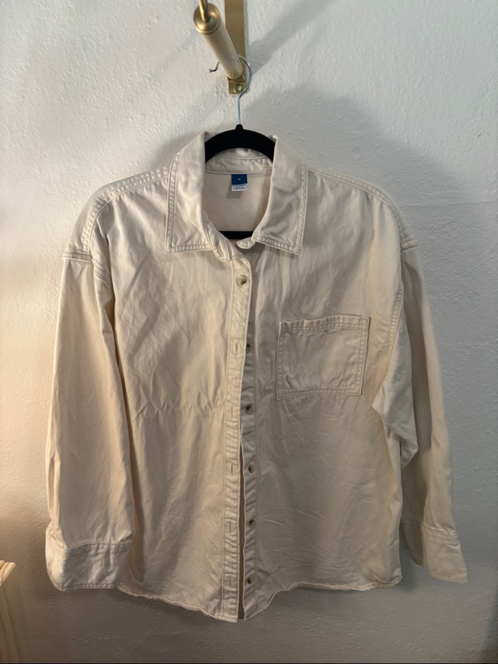 Old Navy Cream Button-Front Shirt Jacket
